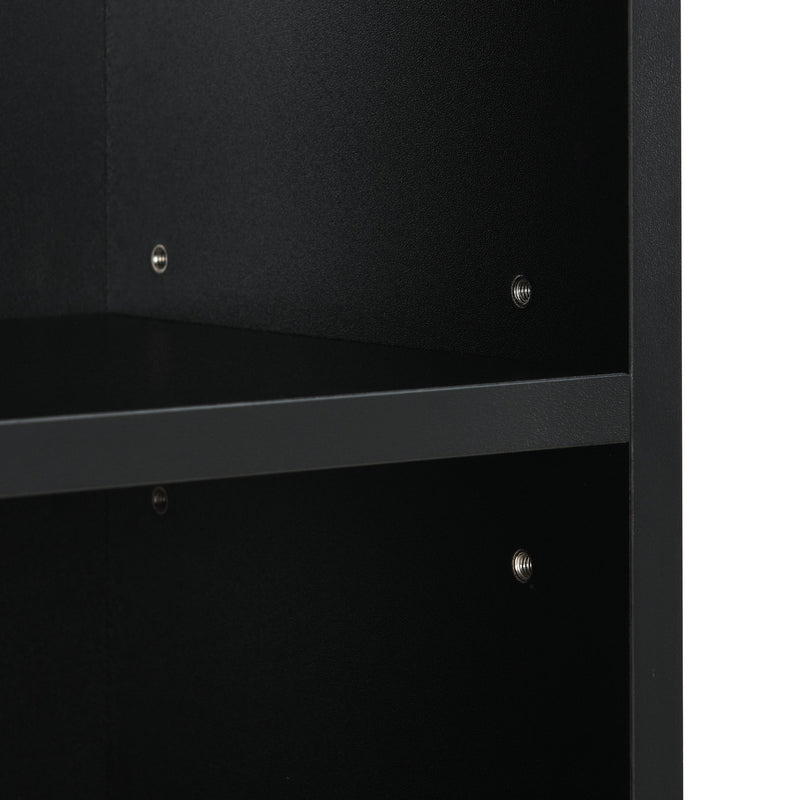 8-Tier Media Tower Rack, CD DVD Slim Storage Cabinet with Adjustable Shelves, Tall Narrow Bookcase Display Bookshelf for Home Office,Multi-functional double-decker bookcase