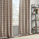 Plaid Rod Pocket and Back Tab Curtain Panel with Fleece Lining