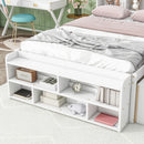 Bed With Bookcase Headboard, Under Bed Storage Drawers And Bed End Storage Case by HouseOfZazla