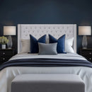 Transitional Upholstery Headboard With Tufted Buttons And Nailhead Trim by HouseOfZazla
