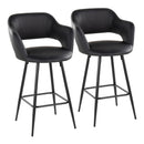 Margarite - Contemporary Fixed Height Counter Stool With Square Footrest (Set of 2) by HouseOfZazla