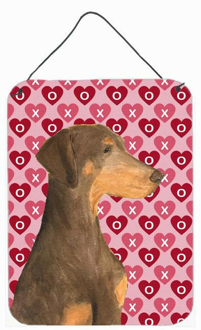 Doberman Hearts Love and Valentine's Day Portrait Wall or Door Hanging Prints