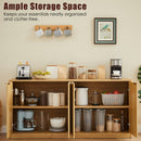 Fluted Sideboard Cabinet with 4-6 Doors and Wood-Grain Top