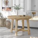 Gia Round Extendable Dining Table with 16" Leaf Wood by HouseOfZazla