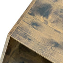 23.62" Hexagonal Coffee Table Side Table Nightstand Antique Wood