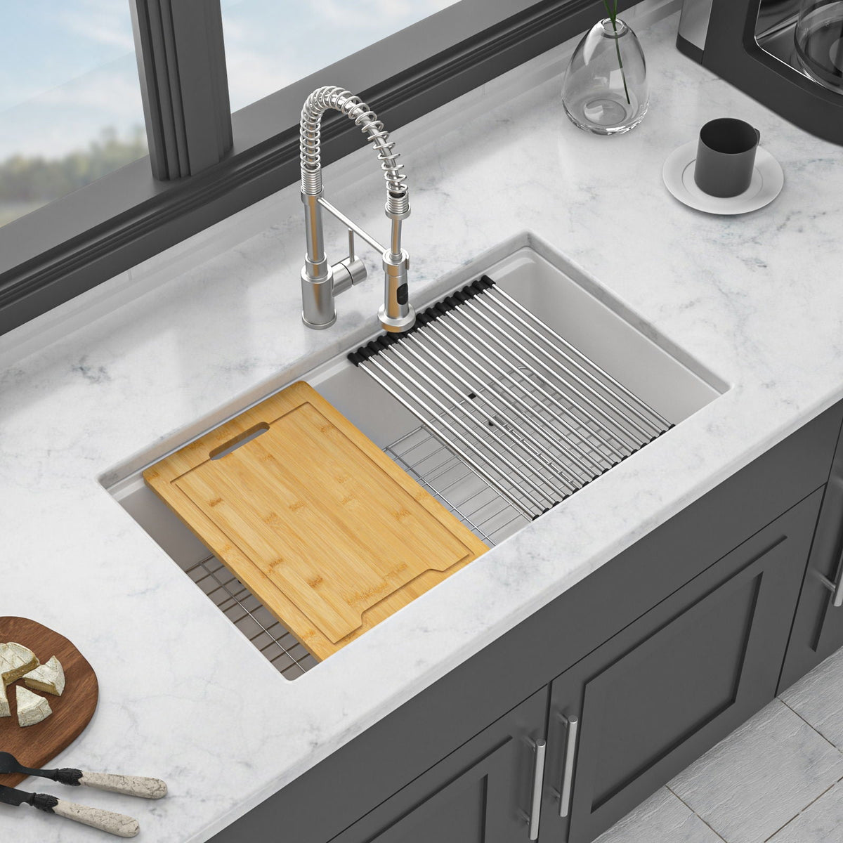 Quartz Kitchen Sink, Granite Composite Workstation Undermount, photo 12 of 27