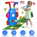 Toddler Golf Set with 4 Balls 4 Clubs 2 Holes 2 Flags Golf Cart Indoor Outdoor Golf Game Gift For 3-5 Years Old Kids by GBruno Store