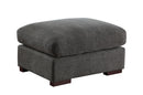 Tatman - Linen Blend Sectional With 2 Ottomans - Dark Gray by HouseOfZazla