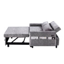 55.1" Pull Out Sleep Sofa Bed Loveseats Sofa Couch with Adjustable Backrest, Storage Pockets, 2 Soft Pillows, USB Ports for Living Room, Bedroom, Apartment, Office,Grey