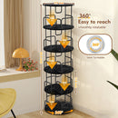Rotating Bookshelf Tower 5 Tier Spinning 360 Degree Revolving Storage Shelf by HouseOfZazla