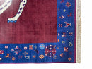 5 X 7 Handmade Zagros Wool Rug Snow White Panther Maroon Blue Organic Dyes