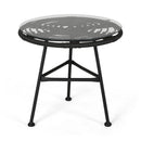 Petrichor - Outdoor Side Table With Tempered Glass And Steel Frame