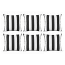 6 Pack Outdoor Pillow Covers (18x18 Inch) - Black/White Striped