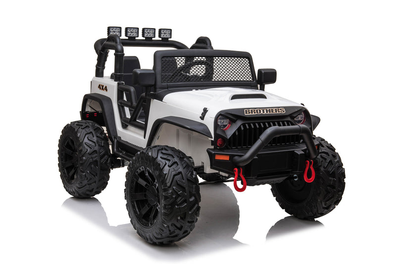 24V JEEP Double Drive Children Ride- on Car With 200Wx2 12V9AHx2Battery, Parent Remote Control, Electron assisted steering wheel, Foot Pedal, Led lights, music board with bluetooth/MP3/music/ volume
