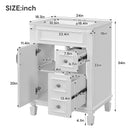 Bathroom Vanity With Sink, Compact Cabinet & 2 Drawers And Adjustable Shelf by Unique Piece Furniture
