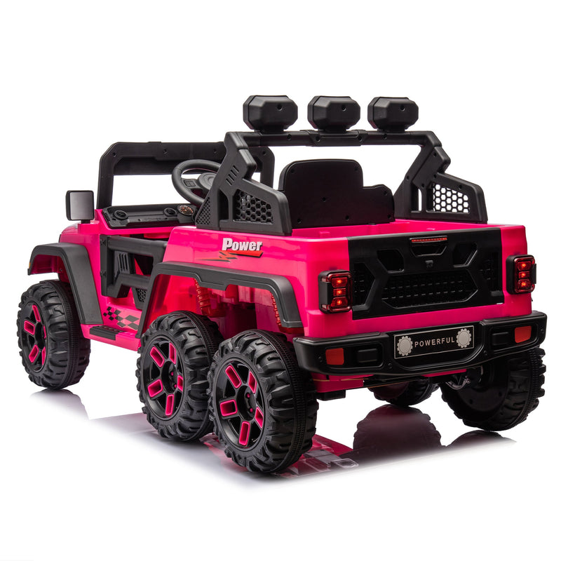24V Ride On Large PickUp Truck car for Kids,ride On 4WD Toys with Remote Control,Parents Can Assist in Driving,Bluetooth music version,Pickup truck design with spacious storage in the rear.