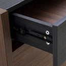 Modern Extendable & Rotating Cabinet With Drawer And Flip Doors For Versatile Storage - Black / Dark Walnut by HouseOfZazla