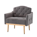 Accent Chair, Leisure single sofa with Rose Golden feet