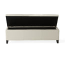 Upholstered PU Leather Storage Ottoman with Solid Wooden Legs by HouseOfZazla