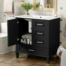 Bathroom Vanity, Modern Bathroom Cabinet With Sink Combo Set, Bathroom Storage Cabinet With A Soft Closing Door And 3 Drawers, Solid Wood Frame by HouseOfZazla