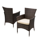 Clementine Outdoor Multibrown PE Wicker Dining Chairs (Set of 2) by HouseOfZazla