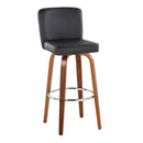 Henry - Contemporary Fixed Height Barstool With Swivel With Round Footrest (Set of 2) by HouseOfZazla