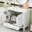36" Gray Modern Bathroom Vanity with Ceramic Sink