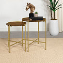 Genevieve - 2 Piece Round Nesting Table - Gold by HouseOfZazla