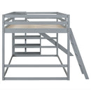 Bunk Bed With Ladder, Slide, And Shelves Pine Wood by HouseOfZazla