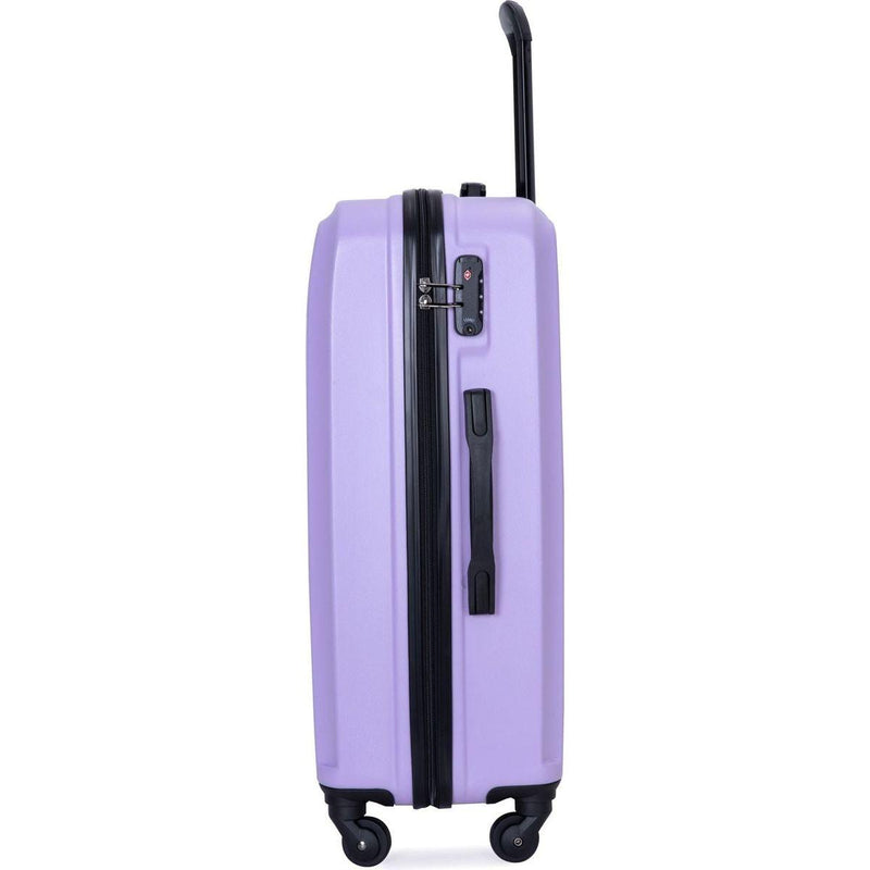3 Piece Luggage Sets ABS Lightweight Suitcase with Two Hooks, Spinner Wheels, TSA Lock, (20/24/28), LIGHT PURPLE