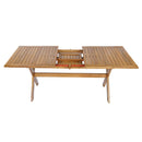 60-76" Acacia Wood Outdoor Dining Table, Telescopic, Teak Finish by HouseOfZazla