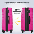Hardshell Luggage Sets 2 Pieces + Bag Spinner Suitcase With TSA Lock Lightweight - Pink