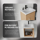 20 Inch Floating Bathroom Vanity with Sink, Soft-Close Door, Ceramic Sink, Plywood by HouseOfZazla