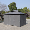 13x10 Ft Outdoor Patio Gazebo Canopy Tent with Ventilated Double Roof and Side Wall