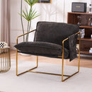 Upholstered Hanging Armchair With Arm Pocketsmetal Frame (Set of 2), Plated Craftsmanship, Crushed Foam Cushions And Skin-Friendly Woven Fabric For Living Room And Bedroom by HouseOfZazla