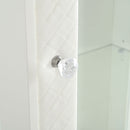Modern Upholstered Glass Display Cabinet With Adjustable LED Light - White by HouseOfZazla