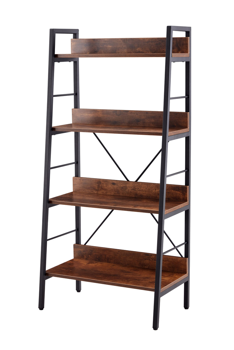 4 LAYER DISPLAY BOOKSHELF H LADDER SHELF STORAGE SHELVES RACK SHELF UNIT METAL FRAME, TIGGER, 1 pc per carton