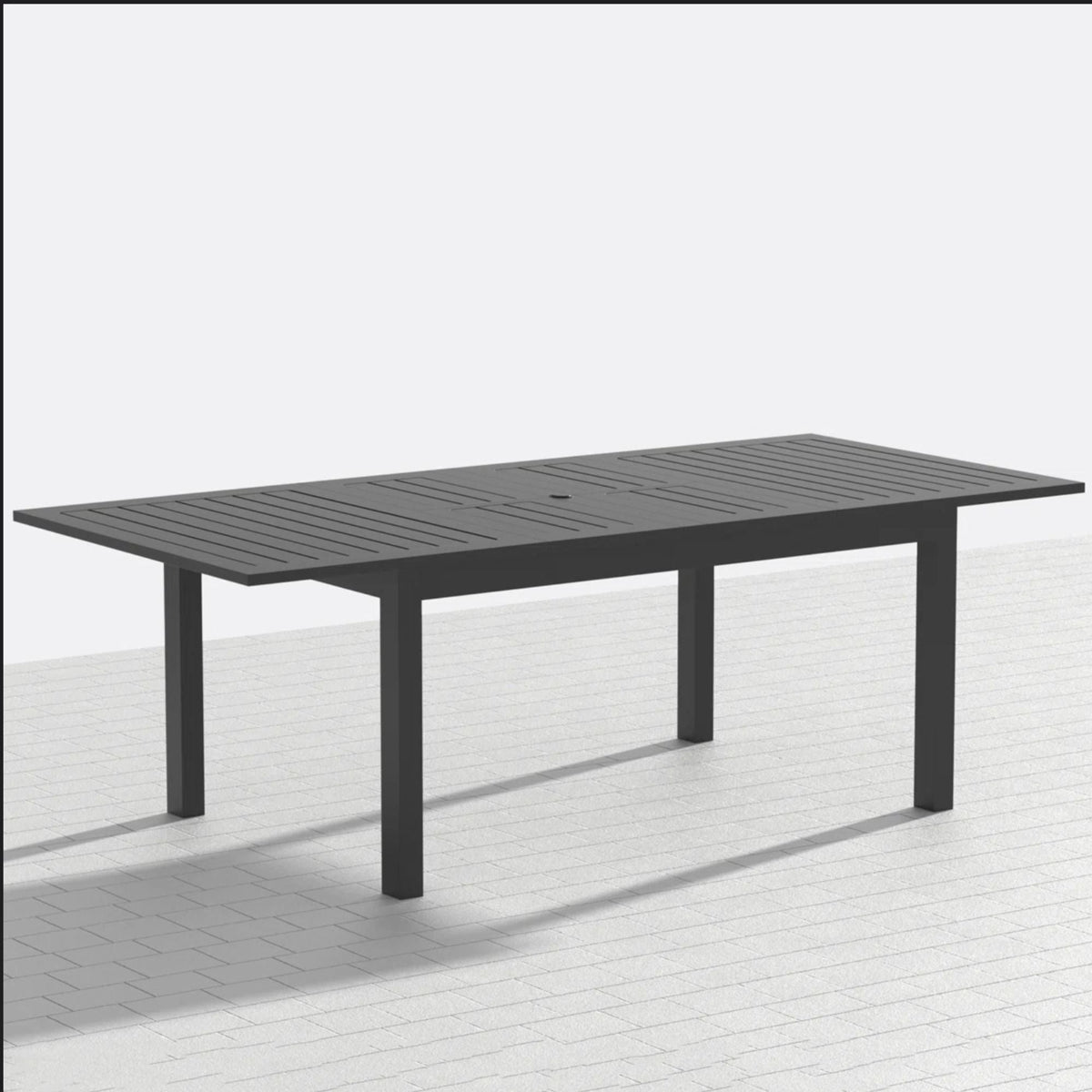 Extendable Outdoor Dining Table, All Weather, Slatted Top, Rust Proof - Gray, photo 7 of 15