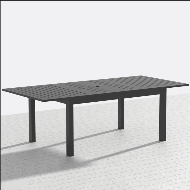 Extendable Outdoor Dining Table, All Weather, Slatted Top, Rust Proof - Gray, photo 7 of 15