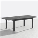 Extendable Outdoor Dining Table, All Weather, Slatted Top, Rust Proof - Gray