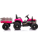 Ride on Tractor with Trailer,24V Battery Powered Electric Tractor Toy, 200wx2motor 1.86-4.97MPH/Remote Control,electric car for kids,Three speed adjustable,USB,MP3, Bluetooth,LED light, safety belt