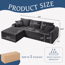 Modular Sectional With Arched Armrests, Includes 3 Back Cushions & 2 Throw Pillows by HouseOfZazla