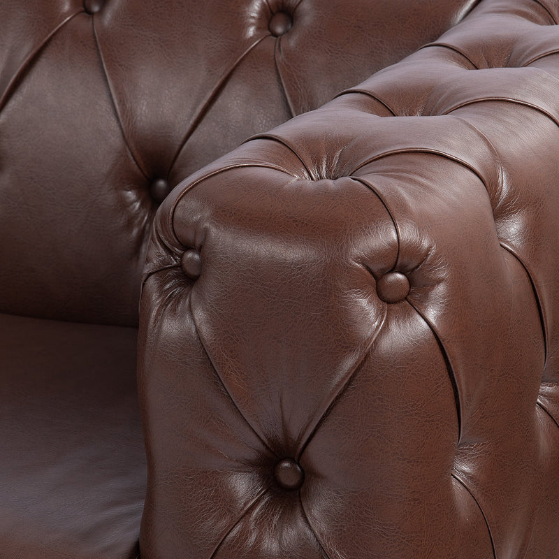 84.06Inch Width Traditional Square Arm removable cushion 3 seater Sofa