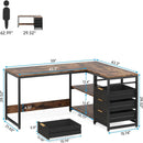 L-Shaped Computer Desk With Drawers And Shelves, Workstation For Home Office by HouseOfZazla
