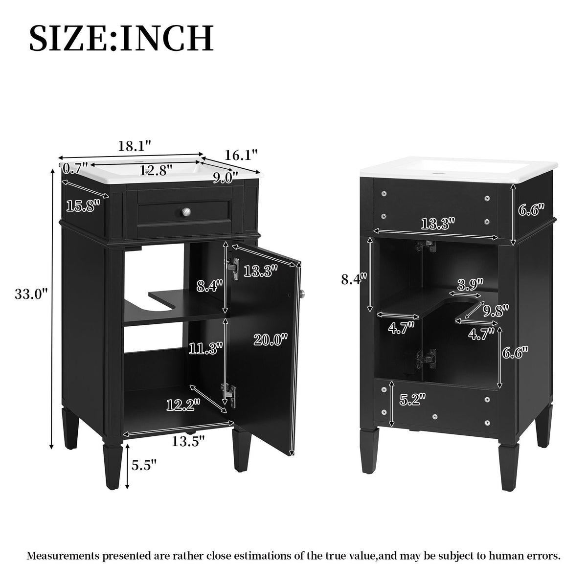 French Style Bathroom Vanity With Sink, Soft-Closing Door, Adjustable Shelf, Rectangular Design, photo 9 of 21