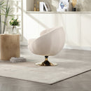 360 Degree Swivel Cuddle Barrel Accent Chairs, Round Armchairs with Wide Upholstered, Fluffy Fabric Chair for Living Room, Bedroom, Office, Waiting Rooms