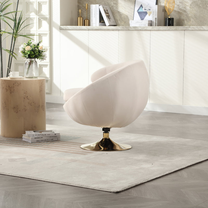 360 Degree Swivel Cuddle Barrel Accent Chairs, Round Armchairs with Wide Upholstered, Fluffy Fabric Chair for Living Room, Bedroom, Office, Waiting Rooms