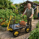 Steel Garden Cart, Heavy Duty 1400 lbs Capacity by HouseOfZazla