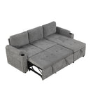 Convertible L Shaped Sofa Couch With Storage, Cup Holders, USB Ports by HouseOfZazla