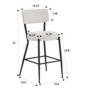 Modern Teddy Fabric Upholstered Bar Stools - Legs